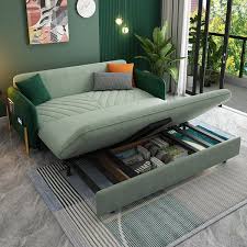 55 Full Sleeper Sofa Green Upholstered