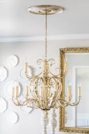 Diy Gold Spray Painted Chandelier