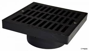square grate and pipe adapter black