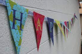 fabric happy birthday banner