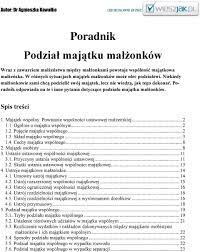 Poradnik Podział majątku małżonków - PDF Darmowe pobieranie