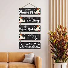 Home Quotes Printed Wooden Wall Hanging