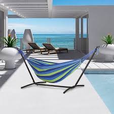 If you and your significant other or friend would like to share, this is the perfect model to do so. Double Hammock With Freestanding Steel Stand And Carry Bag