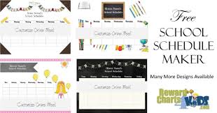 Free School Schedule Maker Customize Online Print At Home