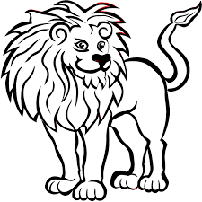 lion black and white clipart free