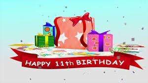 Happy 11th Birthday Present Animation - YouTube