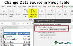 pivot table change data source manual