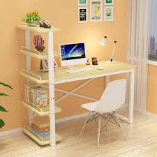 Home depot has a diy desk plan to build this modern desk that has a concrete top and wooden legs. Amazon Com Jiaqi L Shaped Desk With Bookshelves Home Office Large Computer Desk Multifunctinal Study Reading Writing Corner Computer Table Workstation A 90x55x138cm 35x22x54inch Home Kitchen
