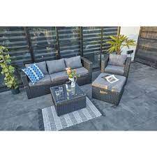 5 Seater Rattan Garden Sofa Set