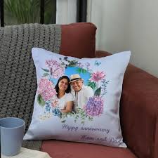 sweet personalized anniversary cushion