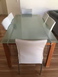Dining Table With 6 White Leather