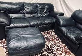 decoro leather sofa chair and ottoman