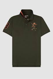 Shop Green Giordano Embroidered Short Sleeve Polo Tee For Kids Nisnass