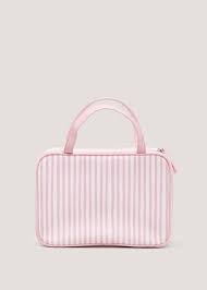 pink stripe beauty case matalan