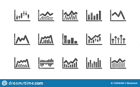Charts And Graphs Icons Candlestick Graph Infochart And