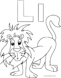 The lion is an animal very impressive for kids! Letter L And Cartoon Lion Coloring Page Coloringall