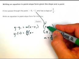 Writing An Equation In Point Slope Form