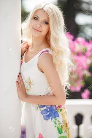 564 x 1155 jpeg 59 кб. Slender Beautiful Blonde With Long Curly Hair And Gray Eyes Stock Photo Picture And Royalty Free Image Image 52543085