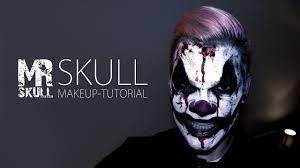 horror clown makeup tutorial mr skull