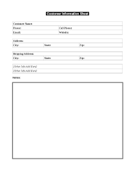 Use This Simple Customer Information Template To Keep A Record Of