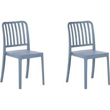 Set Of 2 Garden Dining Chairs Armless