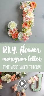 For one person (when the middle initial is either larger or emphasized in how do you make monogrammed gifts? Diy Flower Monogram Letter Timelapse Video Tutorial The Thinking Closet