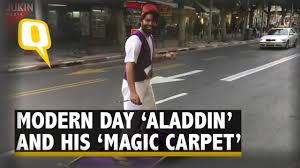modern day aladdin rides magic carpet