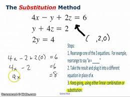 Substitution Method With 3 Variables
