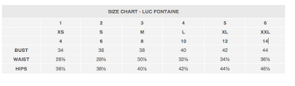 Size Guide Boutique Nomade