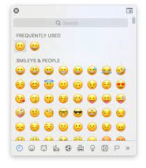 how to insert emojis and symbols in mac