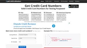 Credit card fake numbers that 100% free, valid for testing. Getcreditcardnumbers Generates Real Numbers