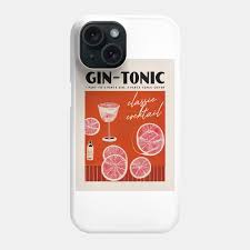 Gin Tonic Retro Poster Red Cinema Bar