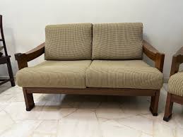 teak wood sofa set 2 1 furniture