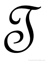 The 'tail' of both the uppercase and lowercase 'j' sit below the line. Printable Cursive Letters Free Fancy Cursive Letters