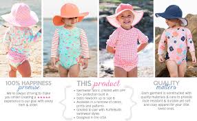 Rufflebutts Baby Toddler Girls Upf 50 Sun Protective Wide Brim Swimwear Sun Hat