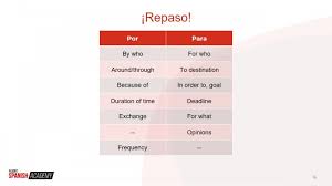 Por Vs Para In Spanish A Comprehensive Guide For Spanish