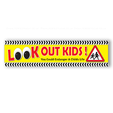 look out kids road safety banner