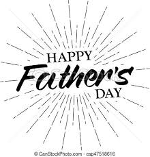 Vector Monochrome Text Happy Fathers Day For Greeting Card Flyer
