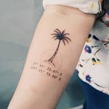 What unique rib cage tattoo ideas will you find on this list? Palm Tree And Coordinates Tattoo By Cholo Tattoogrid Net