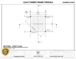 12x12 timber frame pergola plan