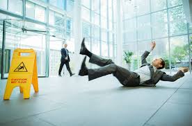 businessman slipping on floor stock