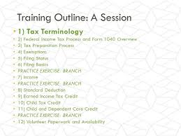 Welcome To The Volunteer Basic Tax Training A Session Ppt