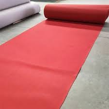 red non woven plain flooring carpet