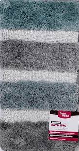 stripe bath rug blue