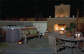 Outdoor Fireplace And Hot Tub Photos