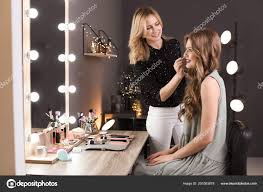 professional makeup artist working