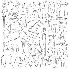 What colours did stone age painters use? Stone Age Items Set Of Isolated Objects On White Background Royalty Free Cliparts Vectors And Stock Illustration Image 91821853