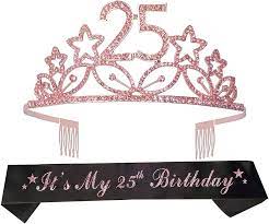 It S My 25th 25th Birthday Tiara And Sash Happy 25th Birthday Party  gambar png