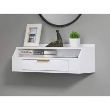 26in White Floating Wall Shelf With