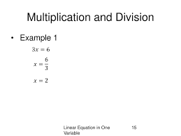 Ppt On Linear Equation With One